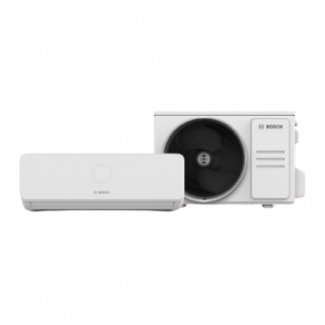 Worcester Bosch Climate CL3200i wall-mounted air conditioning unit with outdoor condenser, energy efficient A++ cooling and A+ heating