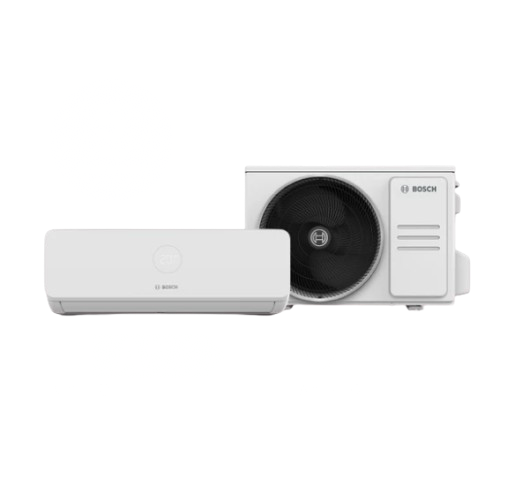 Worcester Bosch Climate CL3200i wall-mounted air conditioning unit with outdoor condenser, energy efficient A++ cooling and A+ heating